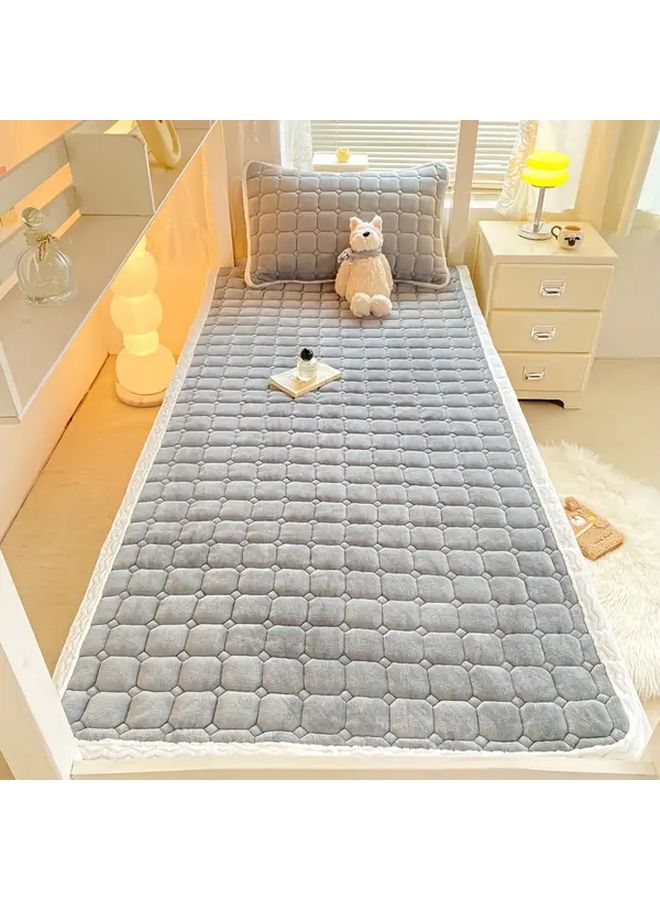 المرتبة الرقيقة المتقدمة ذات اللون الرمادي المخملي، لحاف دافئ فاخر مزركش، مقاس 47 × 24 × 78 بوصة (74 بوصة) - Image 5